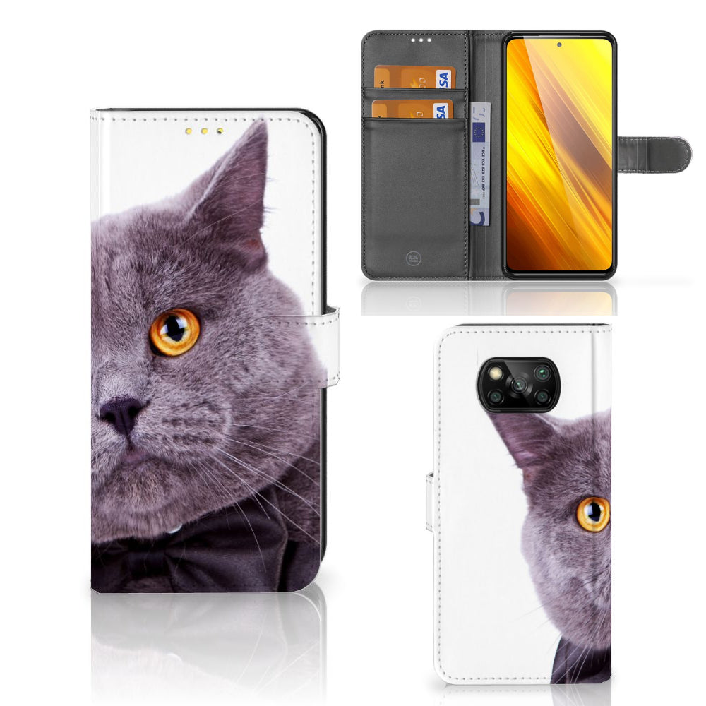 Xiaomi Poco X3 | Poco X3 Pro Telefoonhoesje met Pasjes Kat