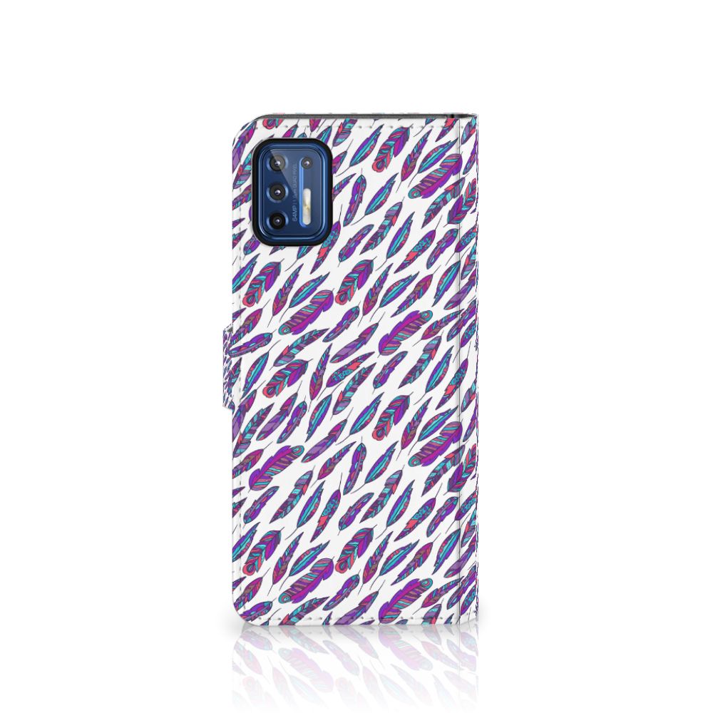 Motorola Moto G9 Plus Telefoon Hoesje Feathers Color