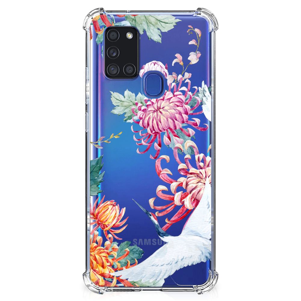 Samsung Galaxy A21s Case Anti-shock Bird Flowers