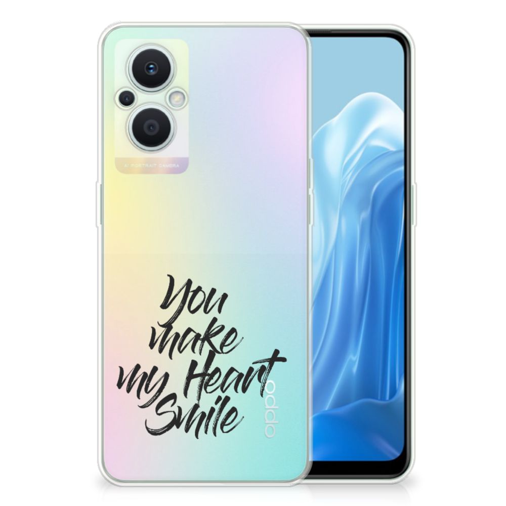 OPPO Reno8 Lite Siliconen hoesje met naam Heart Smile