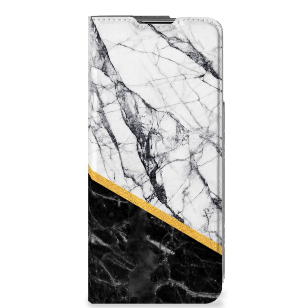 OnePlus Nord CE 2 5G Standcase Marmer Wit Zwart - Origineel Cadeau Man - B2C Telecom
