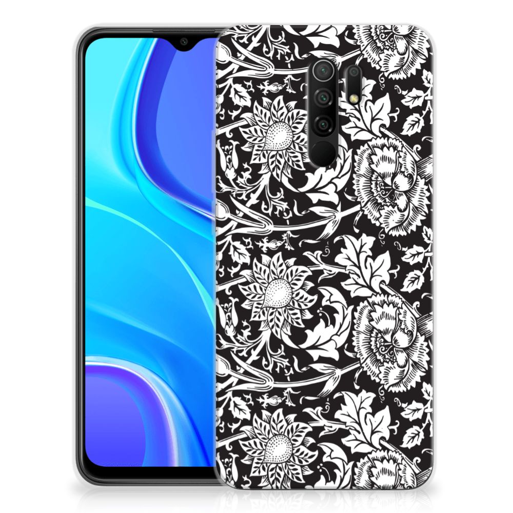 Xiaomi Redmi 9 TPU Case Black Flowers B2C Telecom