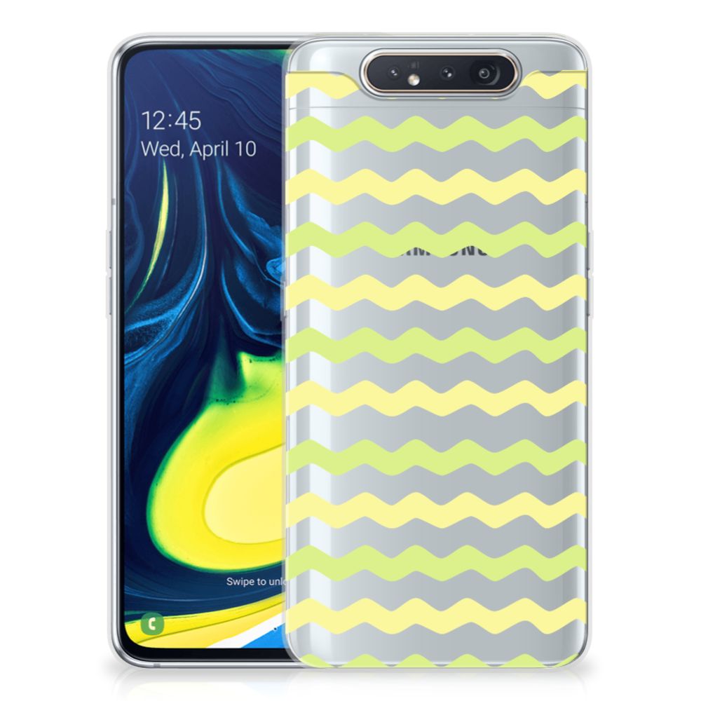 Samsung Galaxy A80 TPU bumper Waves Yellow