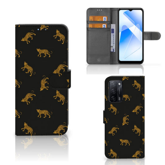 Telefoonhoesje met Pasjes voor OPPO A16/A16s/A54s Leopards