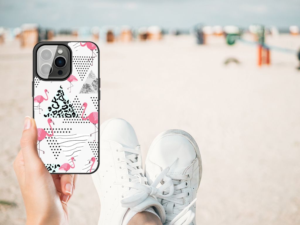 iPhone 13 Pro Max Dierenprint Telefoonhoesje Flamingo Triangle B2C Telecom