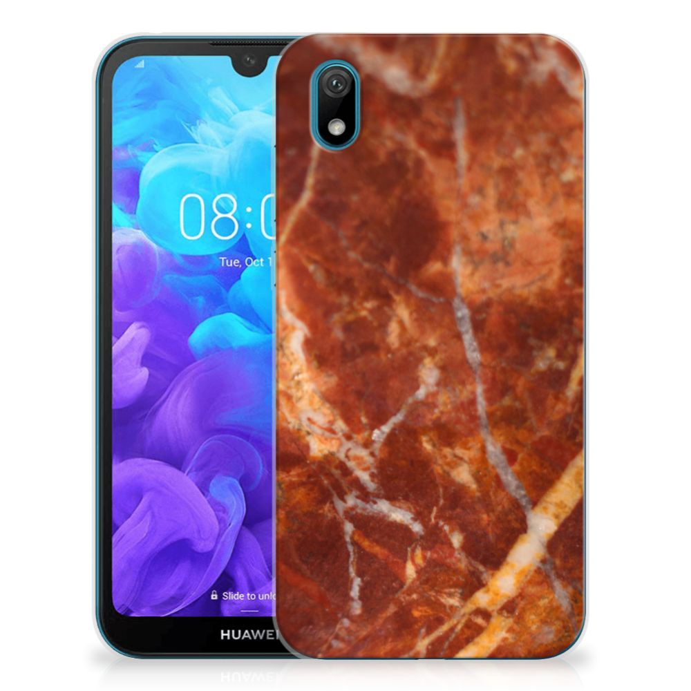 Huawei Y5 (2019) TPU Siliconen Hoesje Marmer Bruin