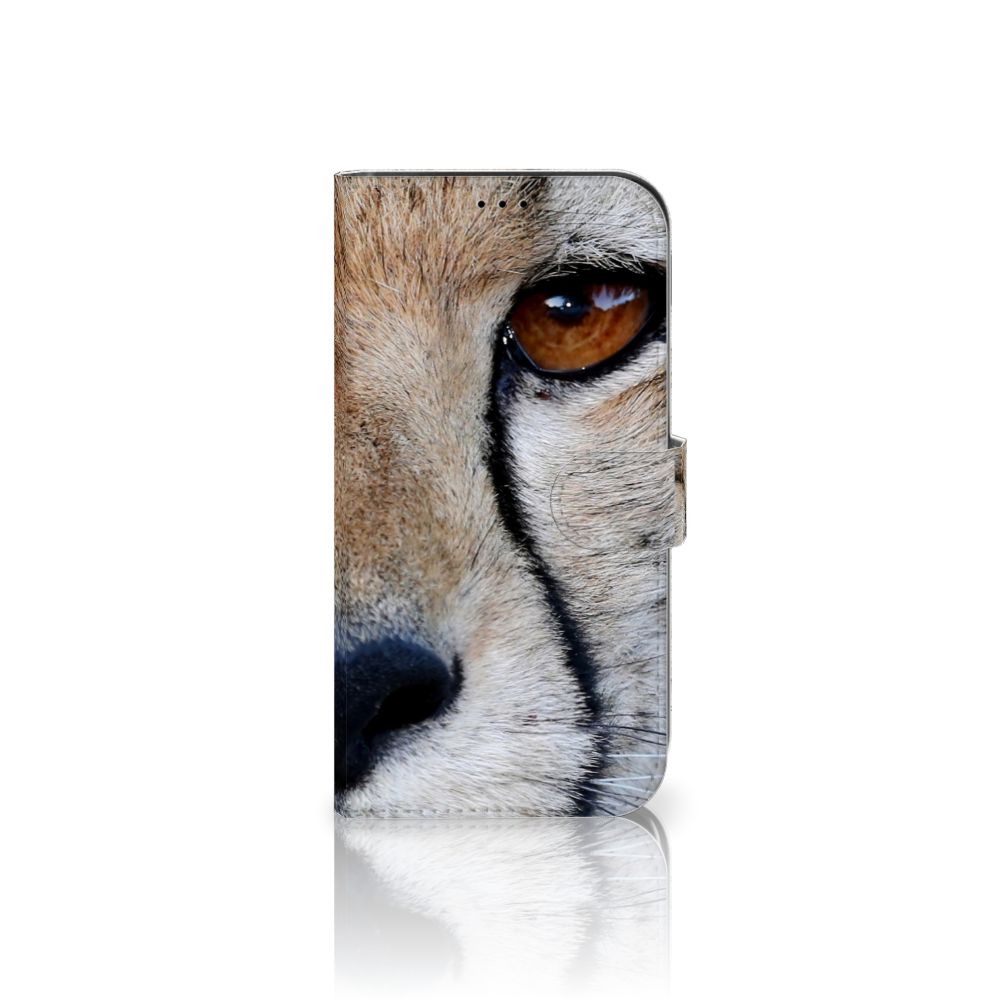 iPhone 13 Pro Max Telefoonhoesje met Pasjes Cheetah met close-up van een cheeta oog