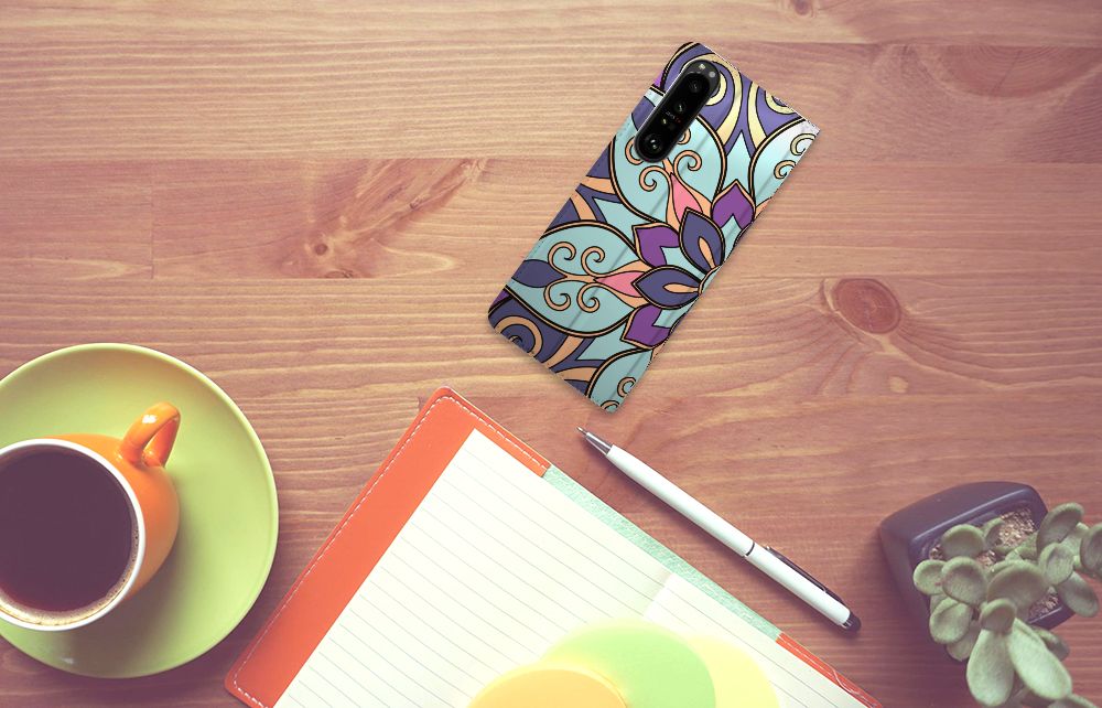 Sony Xperia 1 III Smart Cover Purple Flower - B2C Telecom