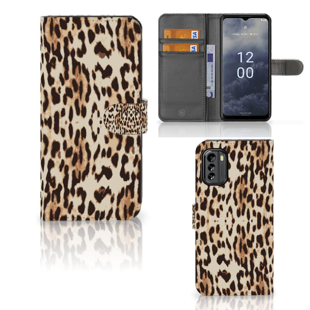 Nokia G60 Telefoonhoesje met Pasjes Leopard