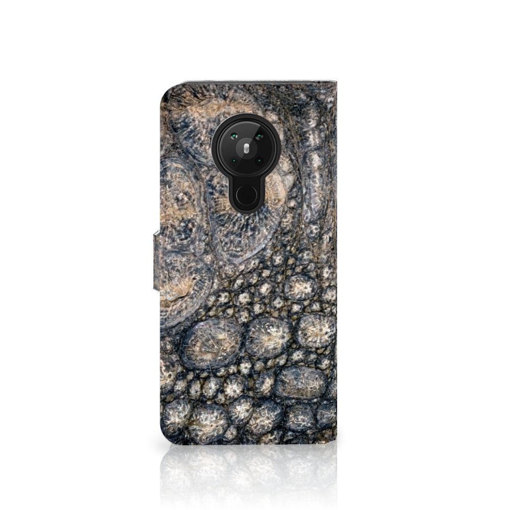 Nokia 5.3 Telefoonhoesje met Pasjes Krokodillenprint