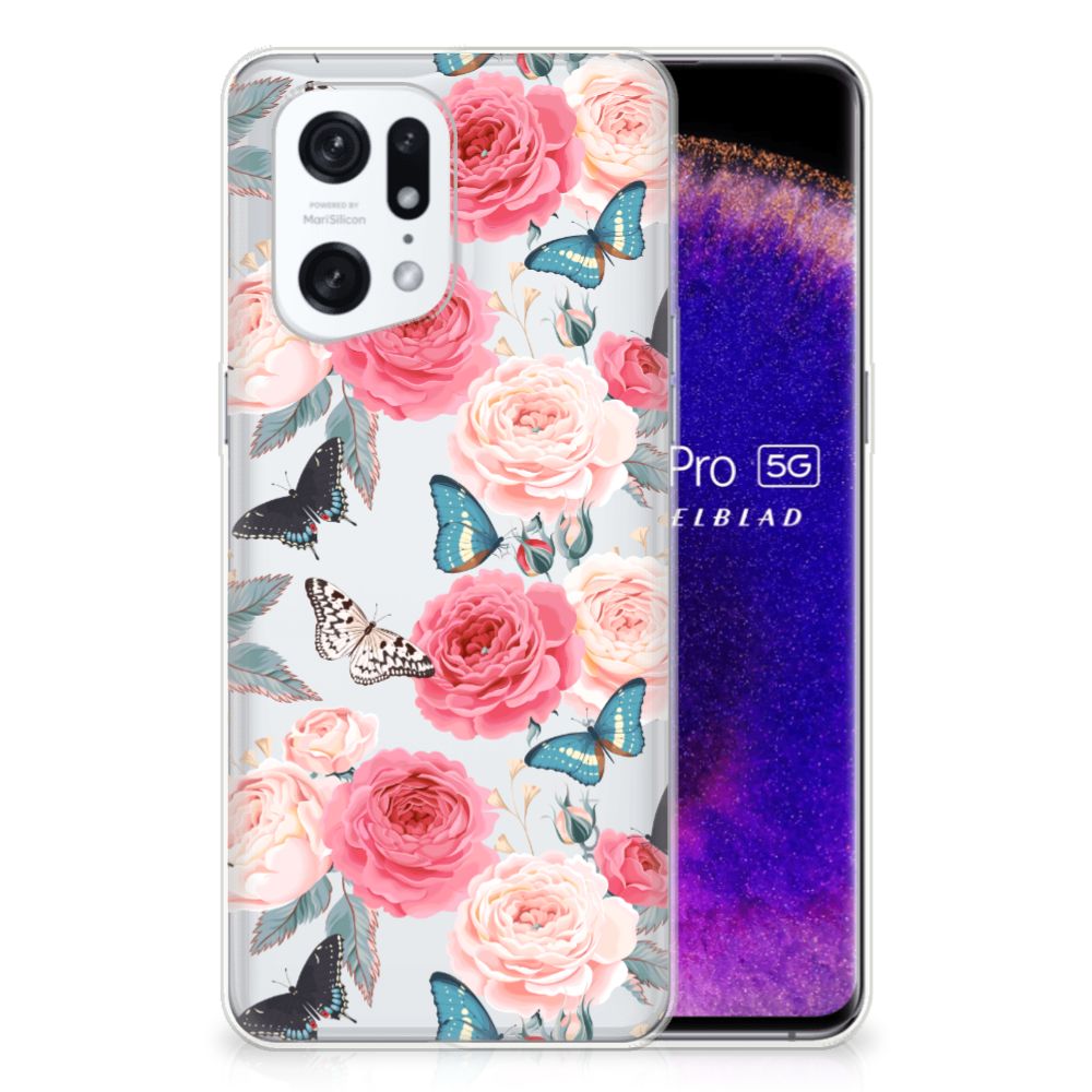 OPPO Find X5 Pro TPU Case Butterfly Roses B2C Telecom