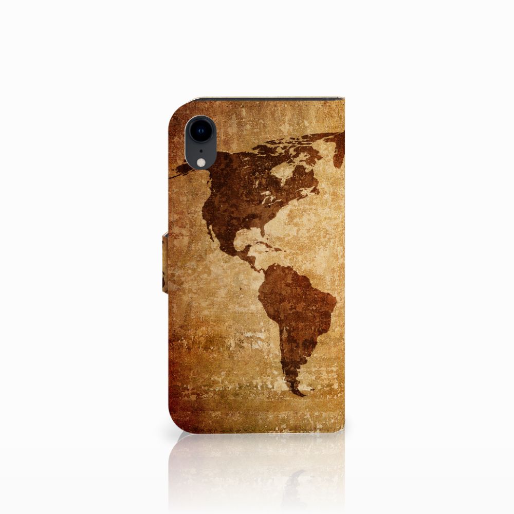 Apple iPhone Xr Flip Cover Wereldkaart