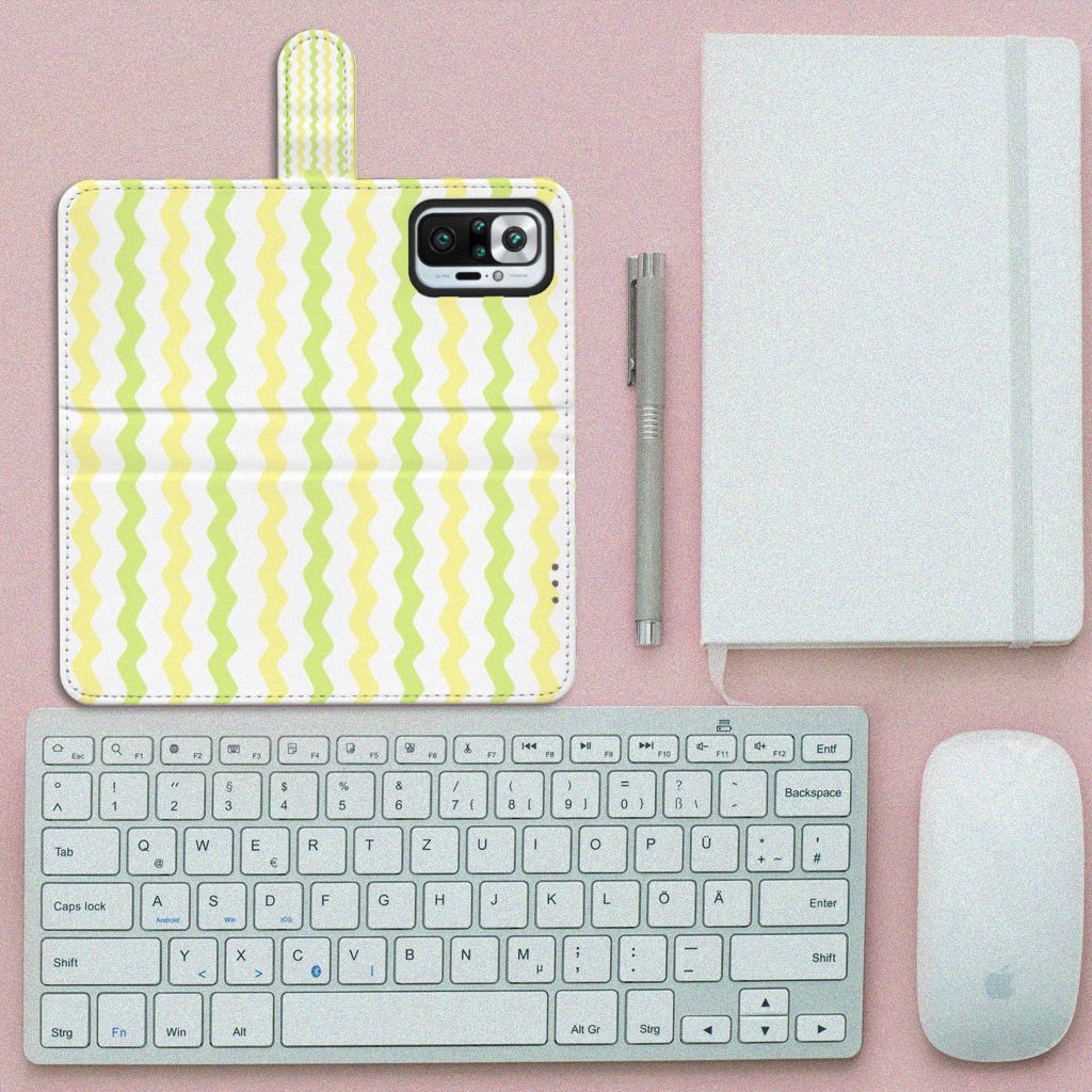 Xiaomi Redmi Note 10 Pro Telefoon Hoesje Waves Yellow