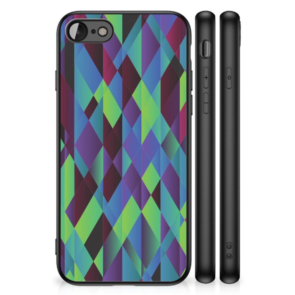 iPhone SE 2022 | SE 2020 | 7/8 Backcover Abstract Green Blue in an eye-catching geometric design.