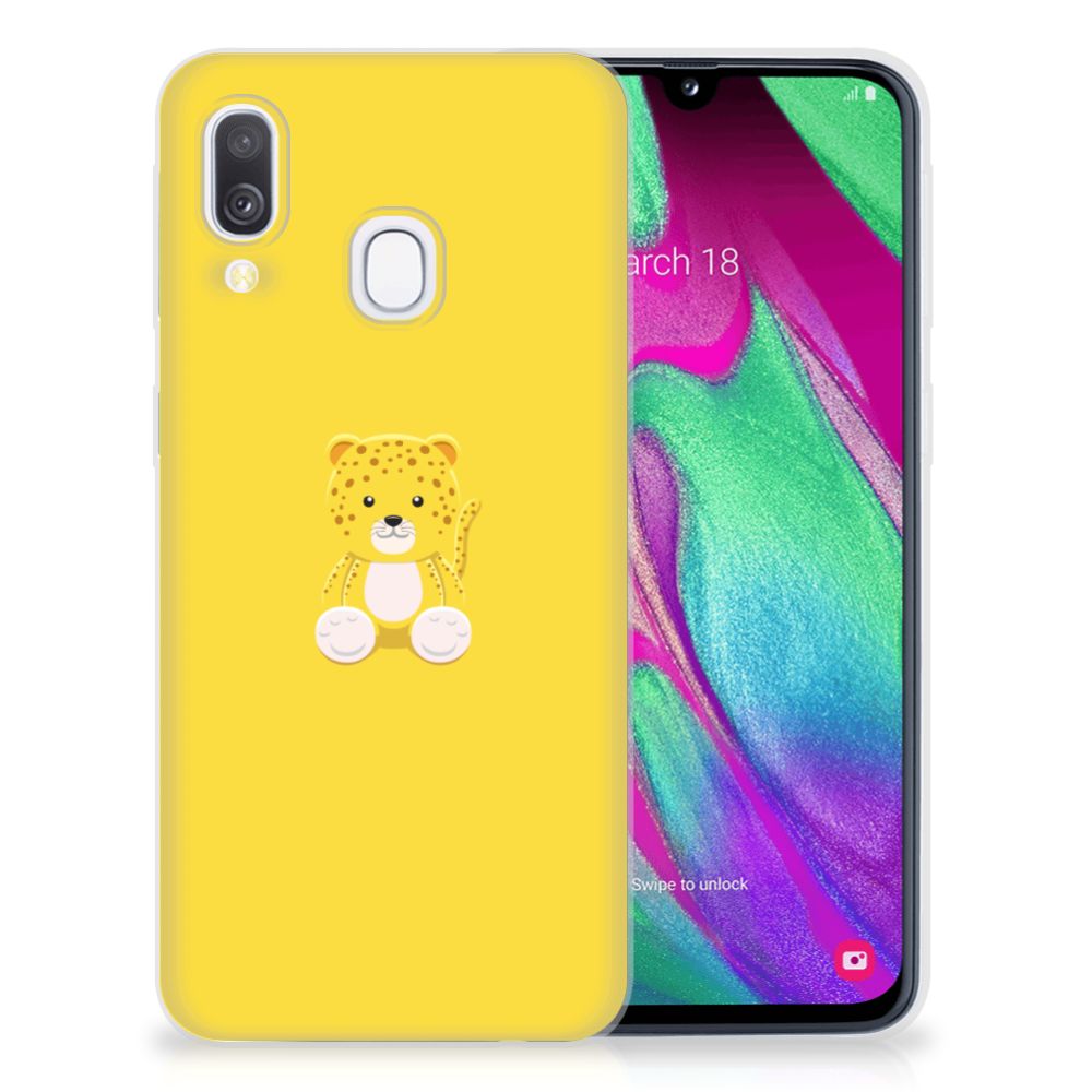 Samsung Galaxy A40 Telefoonhoesje met Naam Baby Leopard