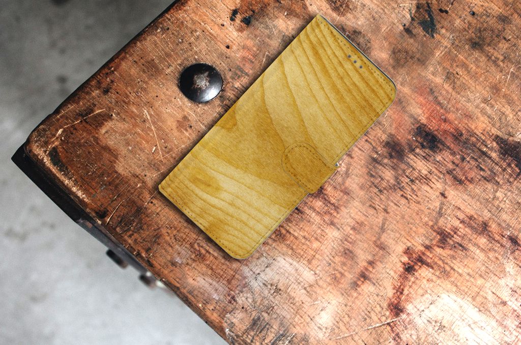 Samsung Galaxy S21 Plus Book Style Case Licht Hout