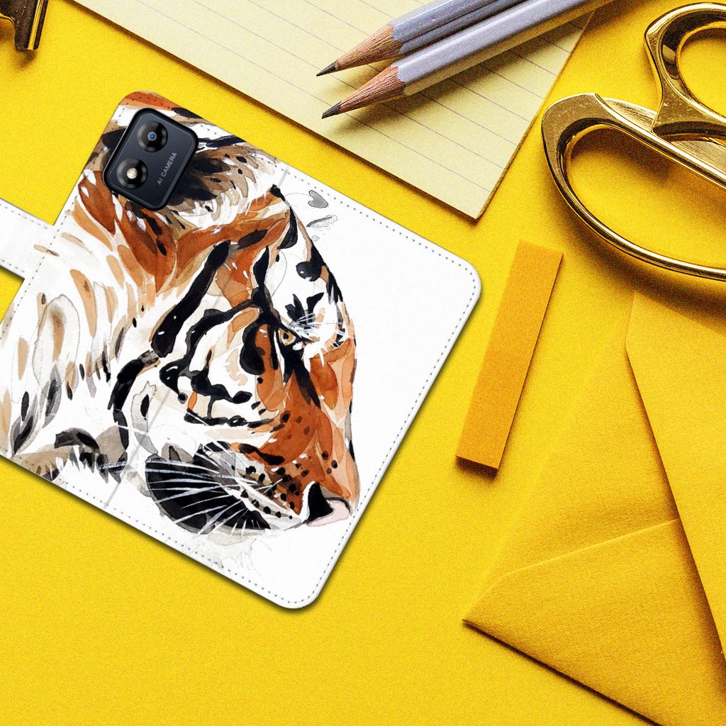 Hoesje Motorola Moto E13 4G Watercolor Tiger