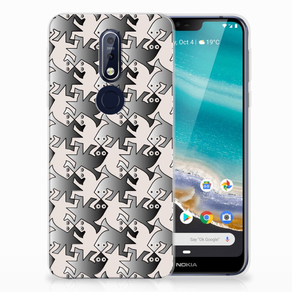 Nokia 7.1 TPU Hoesje Salamander Grey