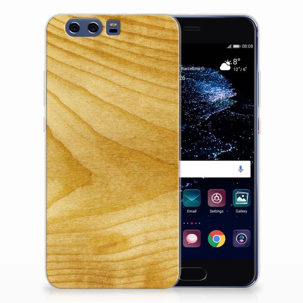 Huawei P10 Plus Bumper Hoesje Licht Hout