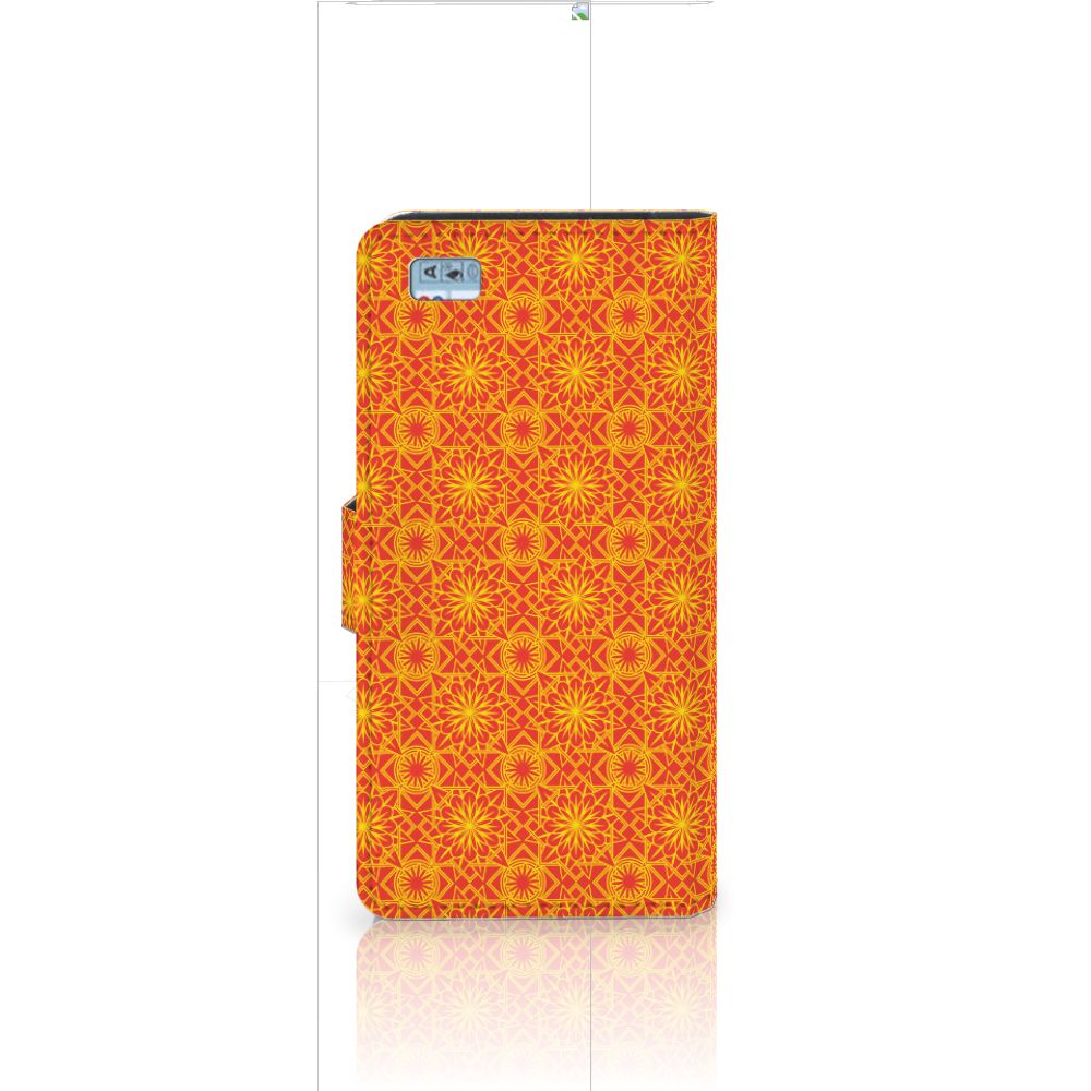 Huawei Ascend P8 Lite Telefoon Hoesje Batik Oranje