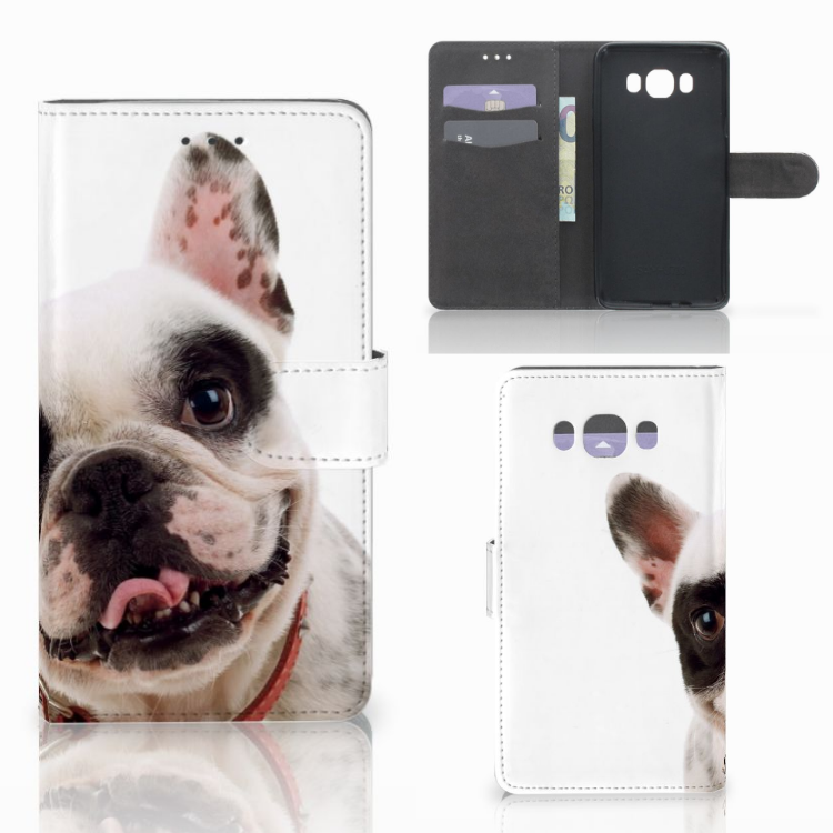 Samsung Galaxy J7 2016 Telefoonhoesje met Pasjes Franse Bulldog