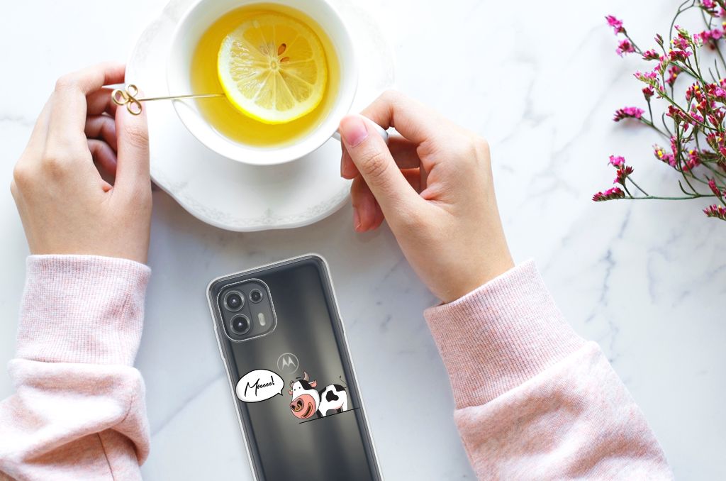 Motorola Edge 20 Lite Telefoonhoesje met Naam Cow B2C Telecom