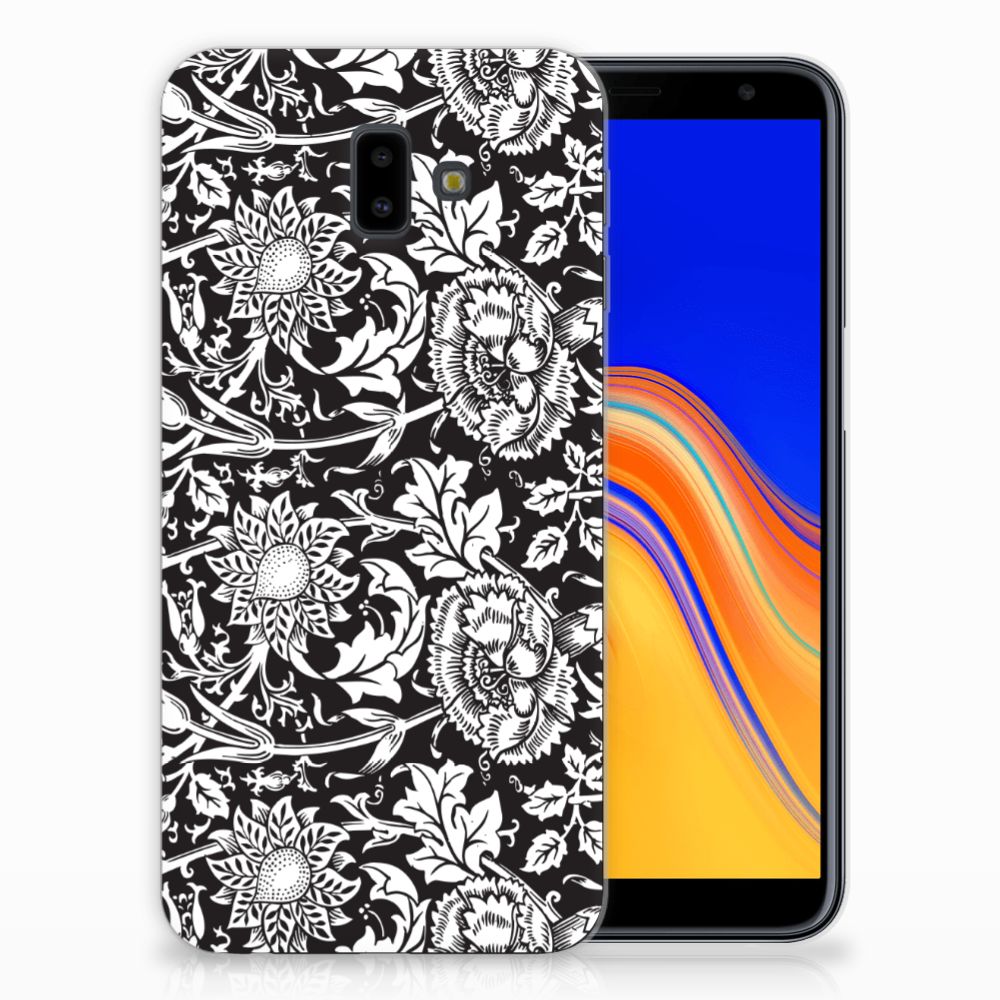 Samsung Galaxy J6 Plus (2018) TPU Case Black Flowers