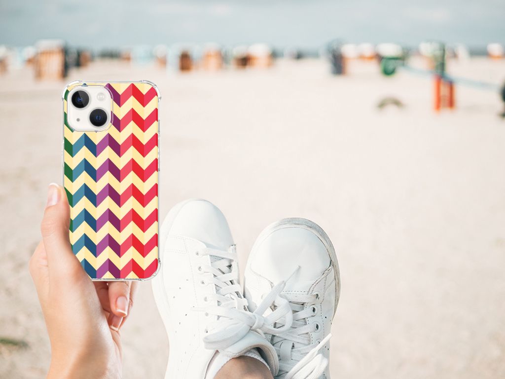 iPhone 13 Doorzichtige Silicone Hoesje Zigzag Multi Color B2C Telecom