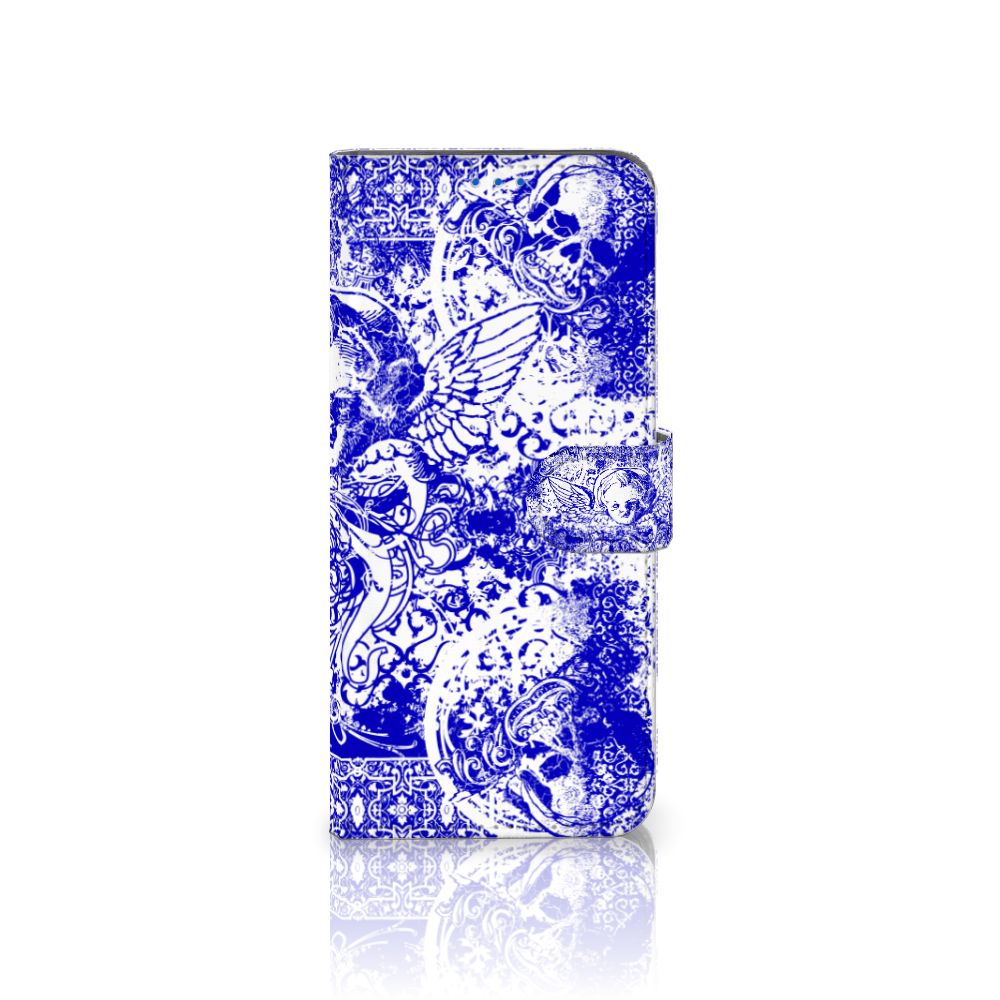 Telefoonhoesje met Naam OPPO Reno 6 Pro Plus 5G Angel Skull Blauw