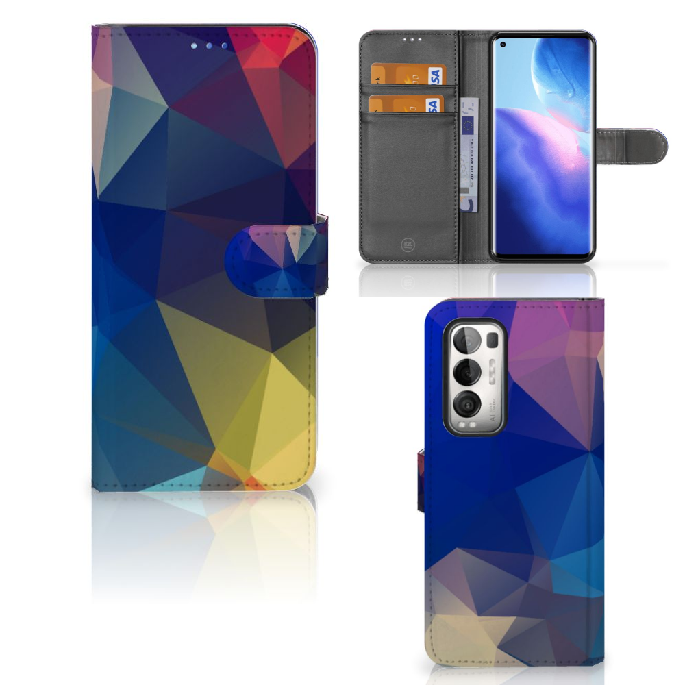 OPPO Find X3 Neo 5G Book Case Polygon Dark