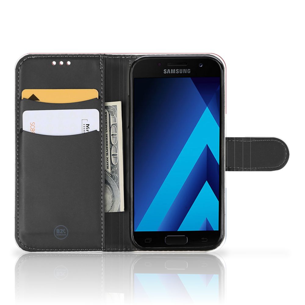 Samsung Galaxy A5 2017 Bookstyle Case Nederlandse Vlag open view with card slots and money