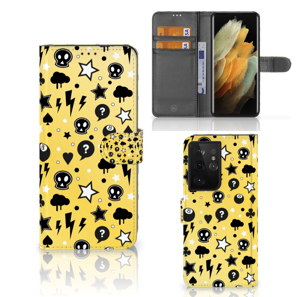 Telefoonhoesje met Naam Samsung Galaxy S21 Ultra Punk Geel