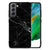 Samsung Galaxy S21FE Marmeren Print Telefoonhoesje Marmer Zwart - Origineel Cadeau Vader