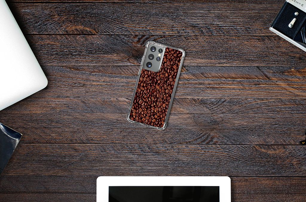Samsung Galaxy S21 Ultra Beschermhoes Koffiebonen B2C Telecom