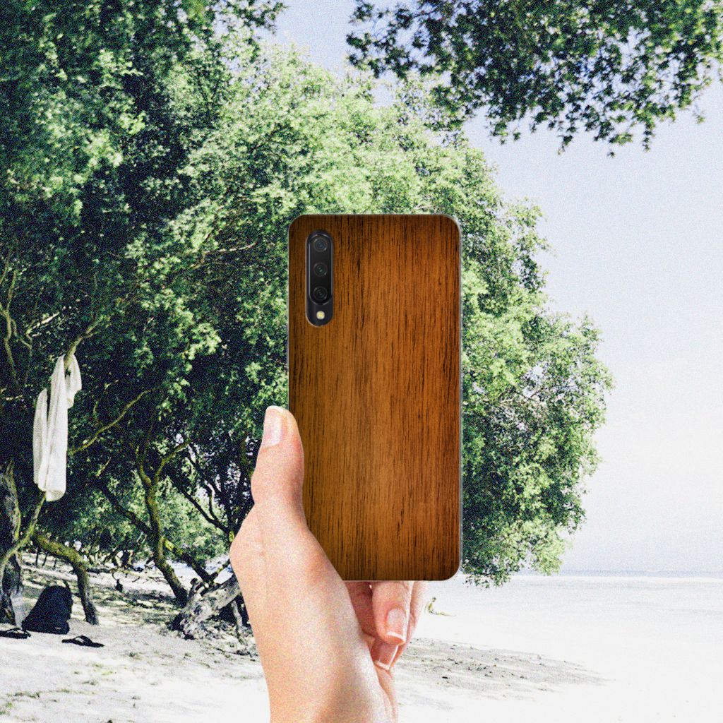 Xiaomi Mi 9 Lite Bumper Hoesje Donker Hout