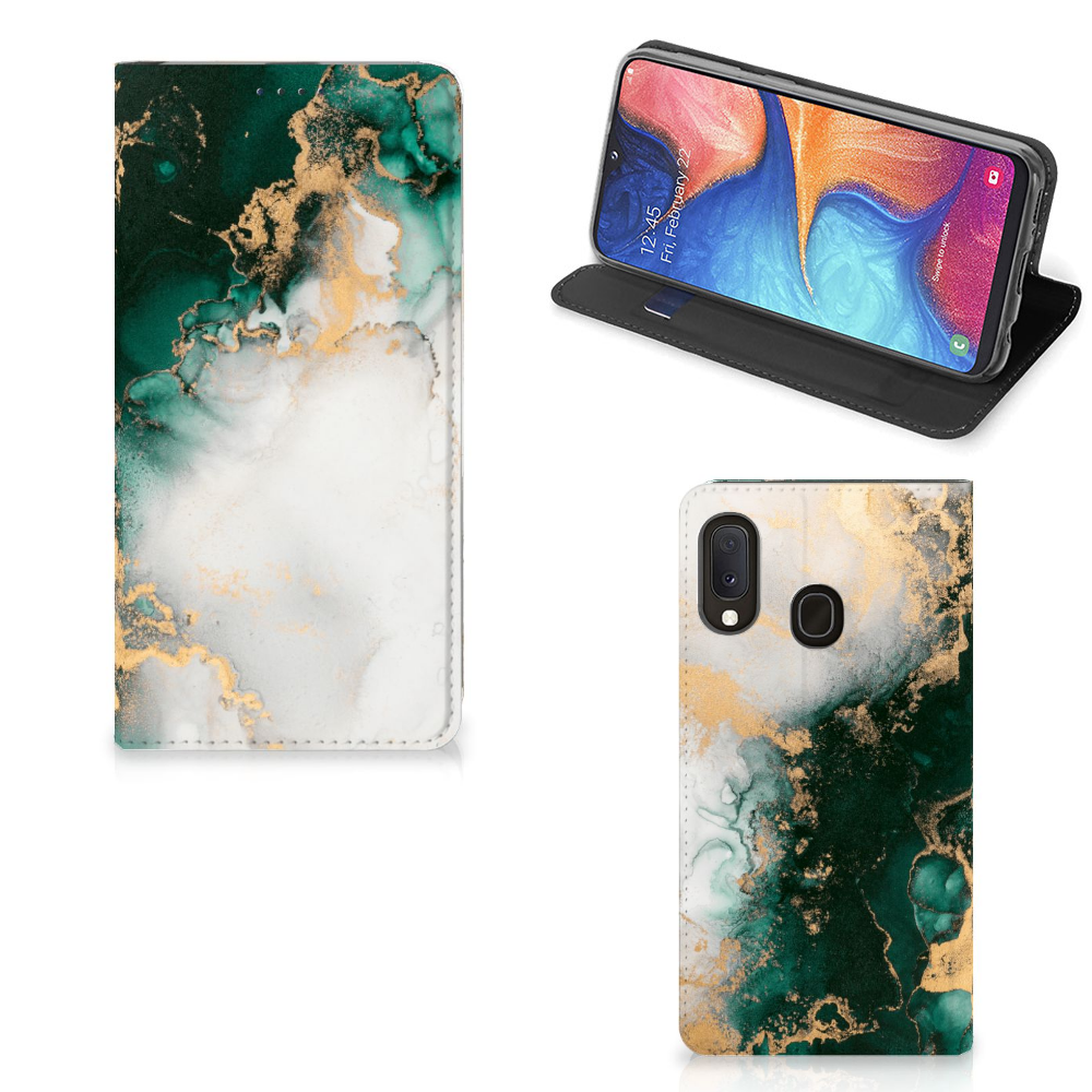 Standcase voor Samsung Galaxy A20e Marmer Groen - B2C Telecom