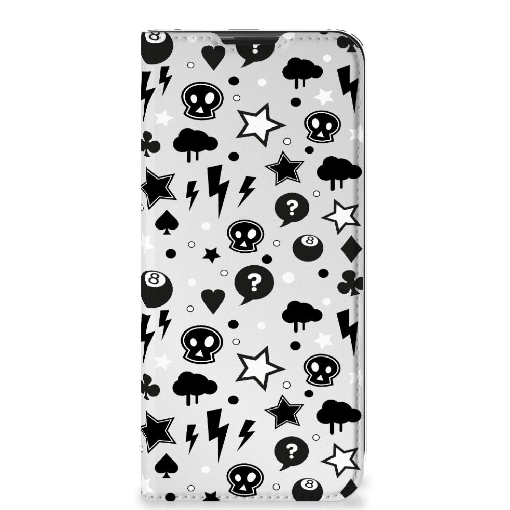 Mobiel BookCase Motorola Moto G9 Play Silver Punk - B2C Telecom