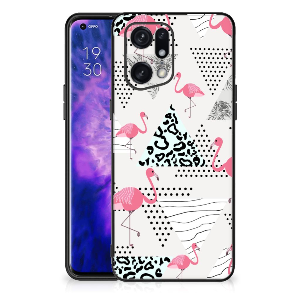 OPPO Find X5 Pro Dierenprint Telefoonhoesje Flamingo Triangle B2C Telecom