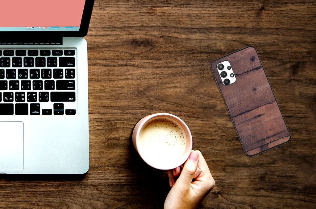 Samsung Galaxy A32 5G Houten Print Telefoonhoesje Old Wood B2C Telecom