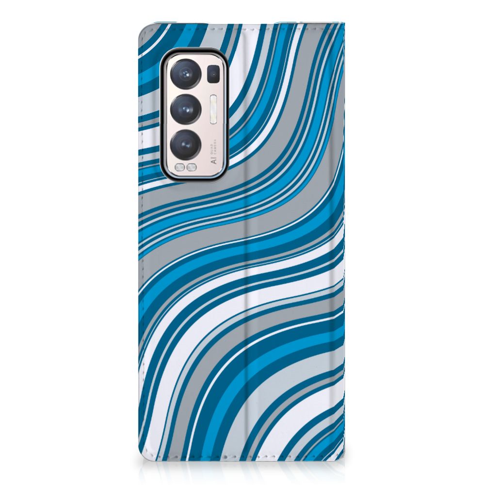 OPPO Find X3 Neo Hoesje met Magneet Waves Blue - B2C Telecom