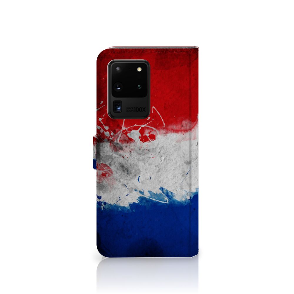 Samsung Galaxy S20 Ultra Bookstyle Case Nederland met design van de Nederlandse vlag.