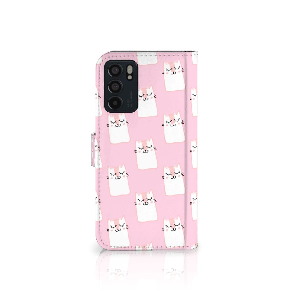 OPPO Reno6 5G Telefoonhoesje met Pasjes Sleeping Cats