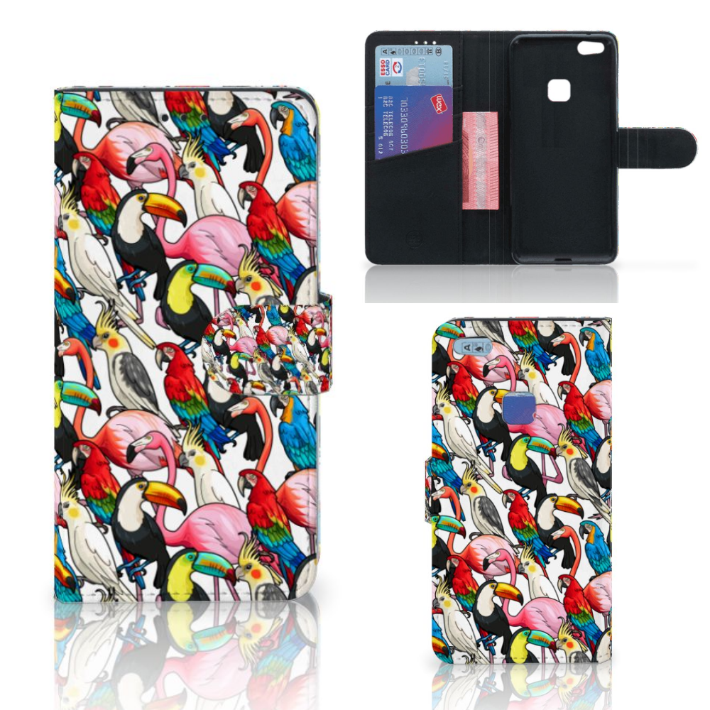 Huawei P10 Lite Telefoonhoesje met Pasjes Birds