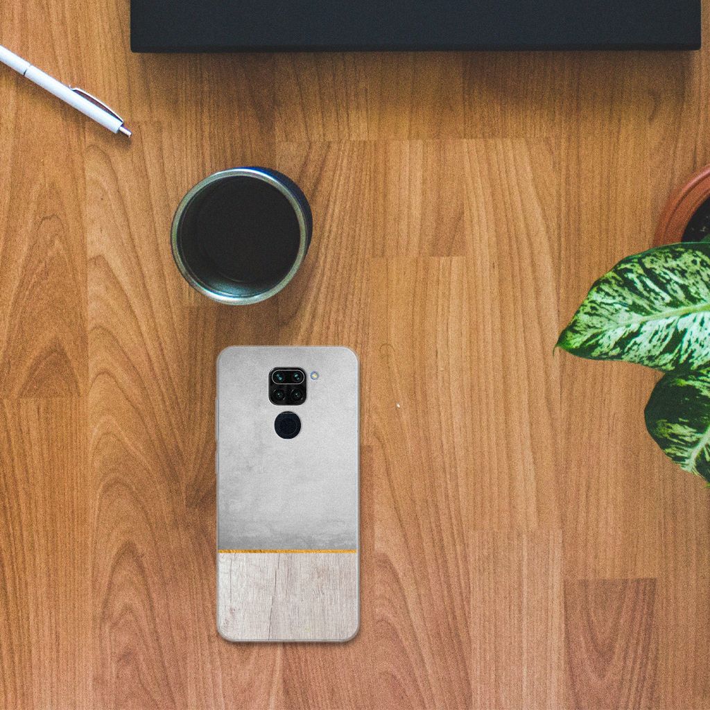 Xiaomi Redmi Note9 Bumper Hoesje Wood Concrete B2C Telecom