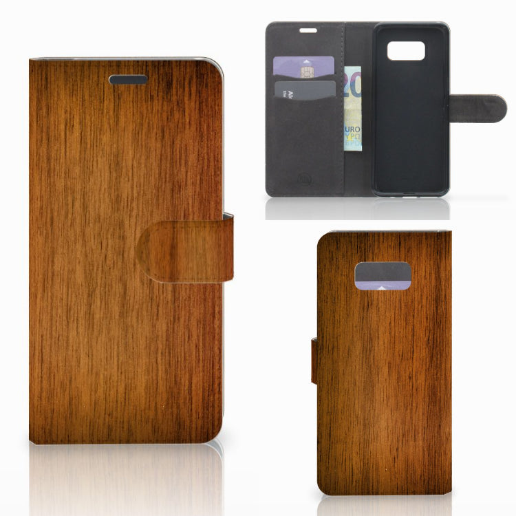 Samsung Galaxy S8 Plus Book Style Case Donker Hout