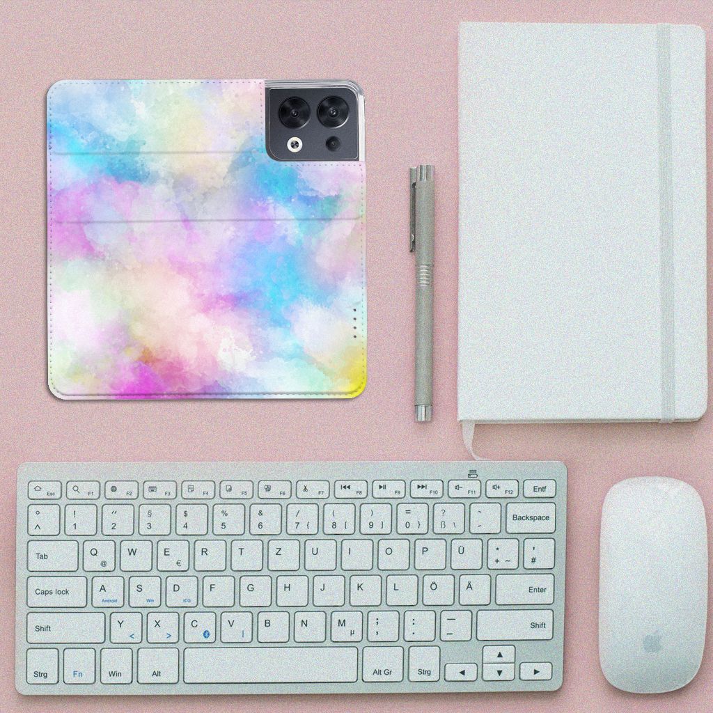 Bookcase OPPO Reno8 Watercolor Light - B2C Telecom