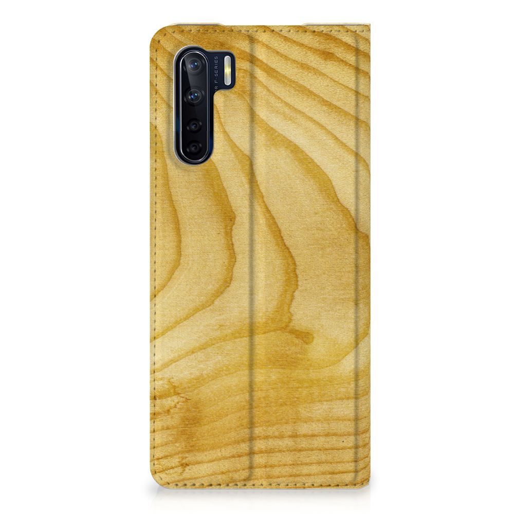 OPPO Reno3 | A91 Book Wallet Case Licht Hout - B2C Telecom
