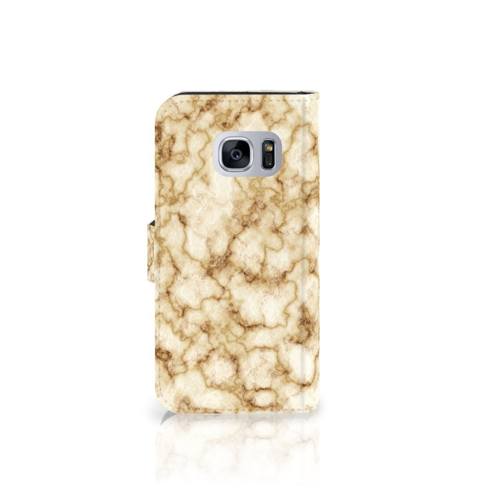 Samsung Galaxy S7 Bookcase Marmer Goud