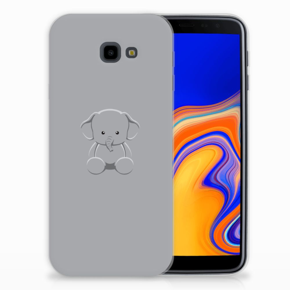 Samsung Galaxy J4 Plus (2018) Telefoonhoesje met Naam Grijs Baby Olifant