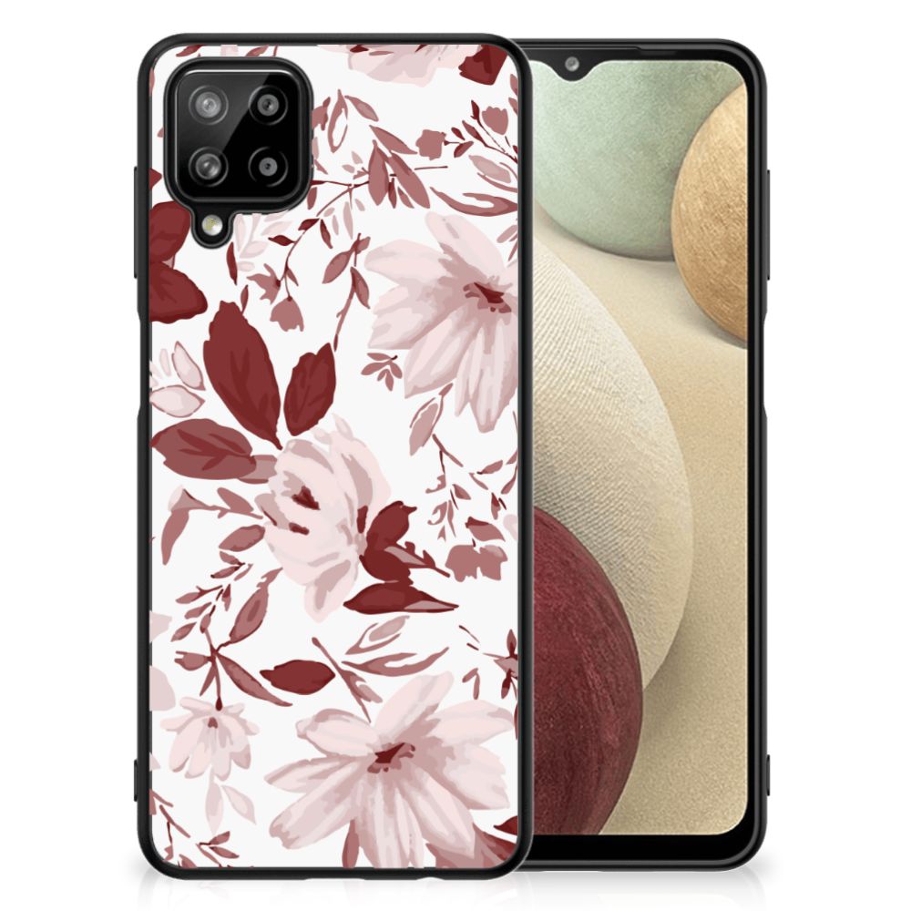 Kleurrijke Telefoonhoesje Samsung Galaxy A12 Watercolor Flowers